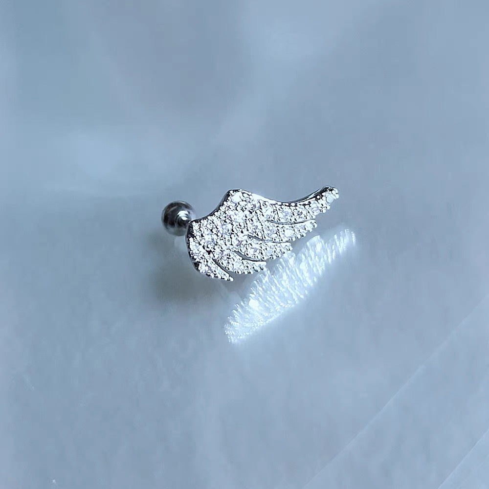 Crystal Feather Ear Cuff