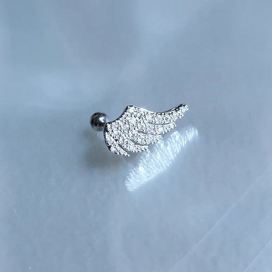 Crystal Feather Ear Cuff