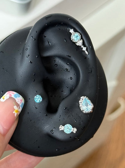 Frosted Light Earring Stack