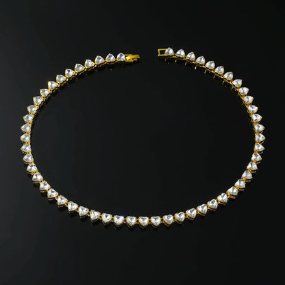 Crystal Heart Tennis Necklace