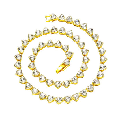 Crystal Heart Tennis Necklace
