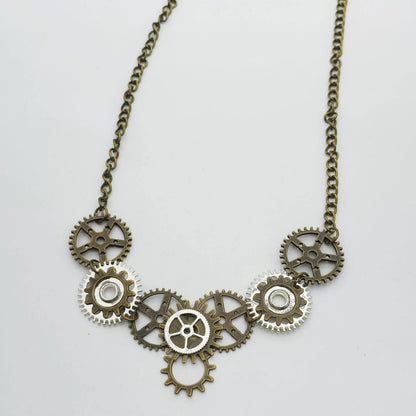 Bronze Steampunk Gear Necklace