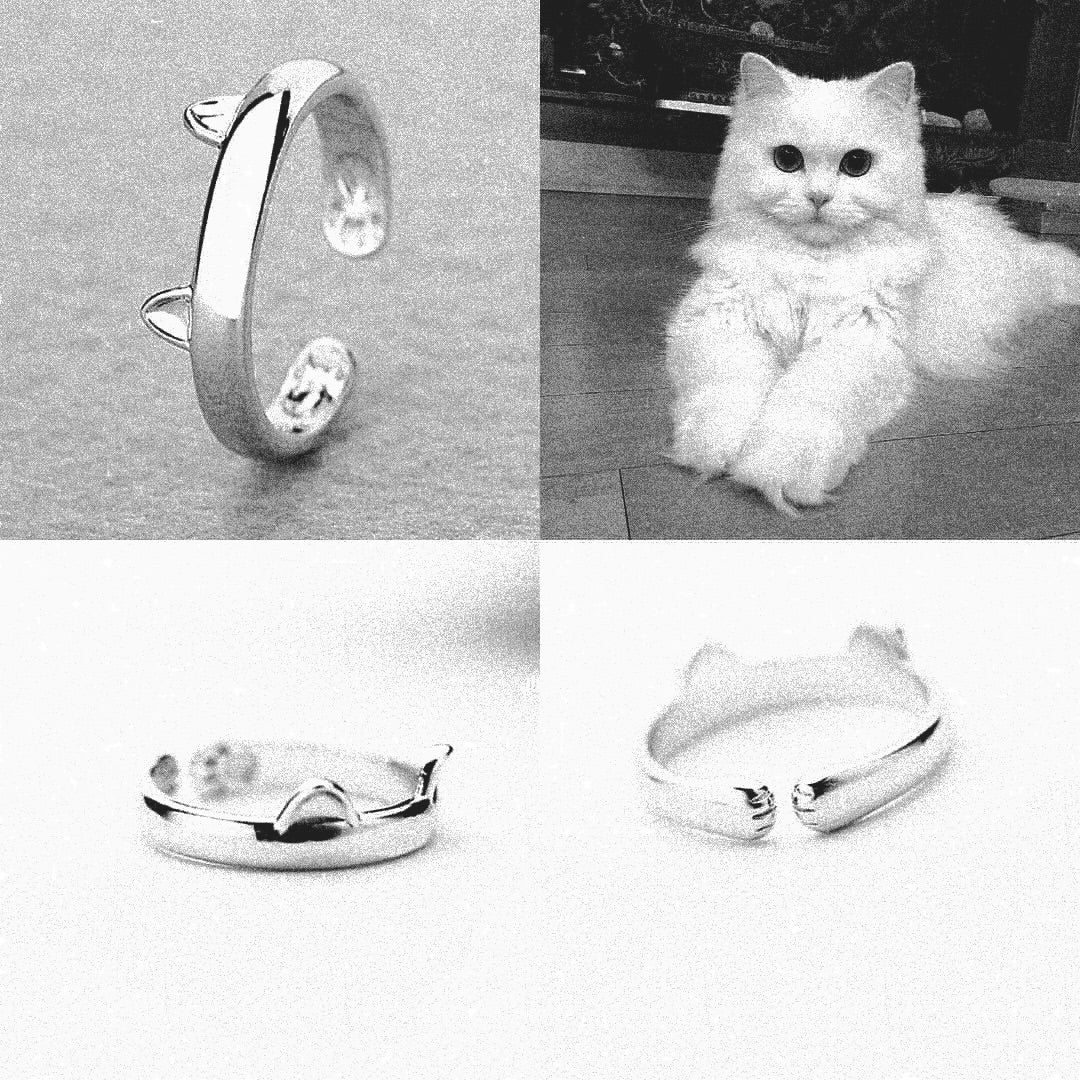 Cute Cat Ears Open Ring