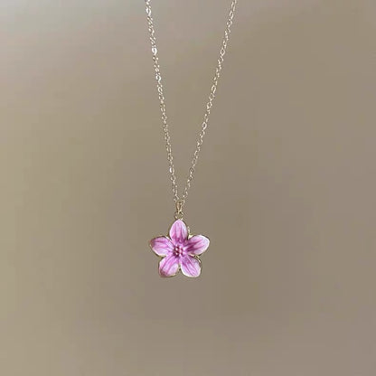 Enamel Lavender Petal Necklace