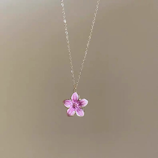 Enamel Lavender Petal Necklace