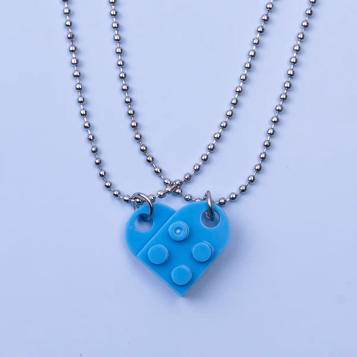 Brick-Style Heart Necklace,