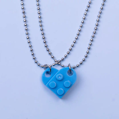 Brick-Style Heart Necklace,