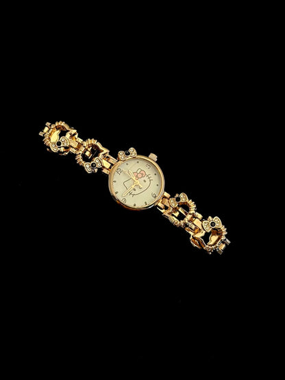 Kitty Gold Charm Bracelet Watch