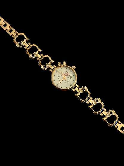 Kitty Gold Charm Bracelet Watch