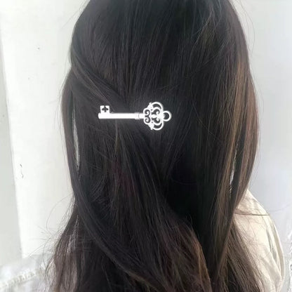 Silver Secret Key Hair Clip