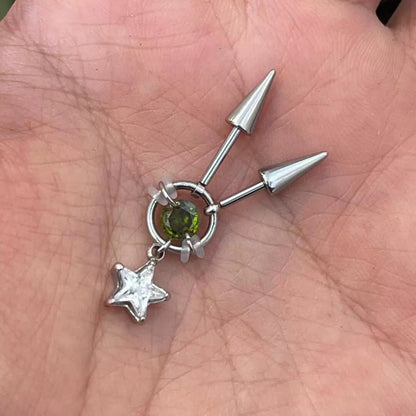 Toxic Star Spike Double Vertical Helix Earrings