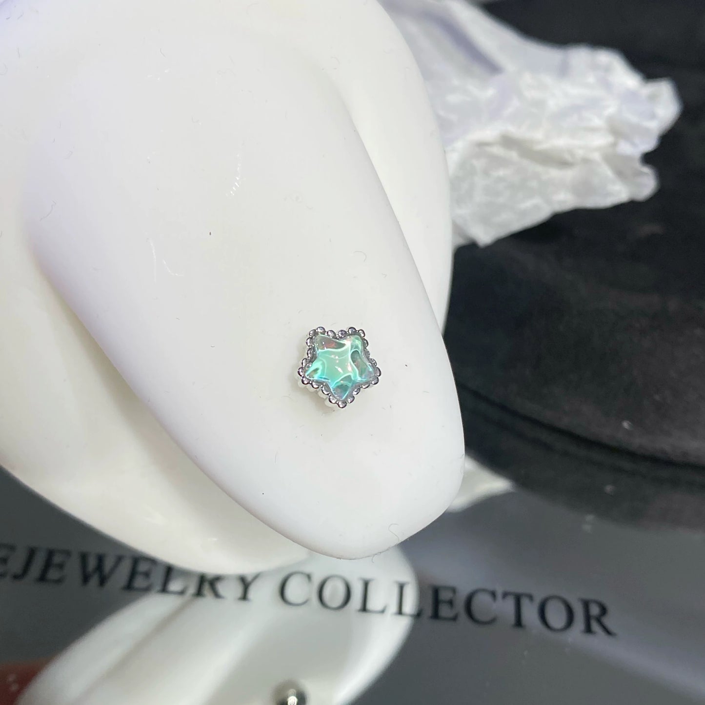 Silver Radiant Cross Tongue Bar