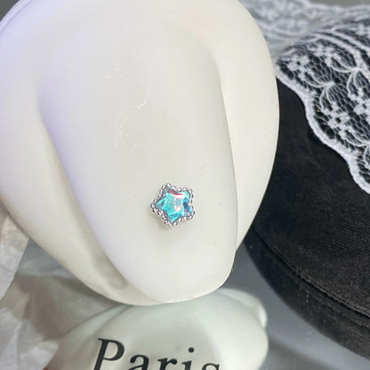 Silver Radiant Cross Tongue Bar