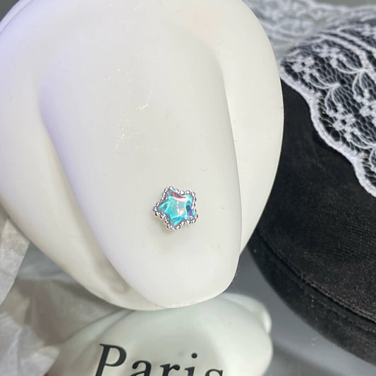 Silver Radiant Cross Tongue Bar