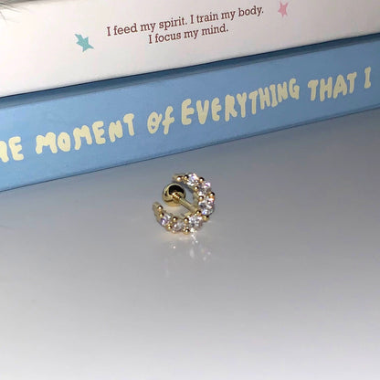 Gold North Star Crystal Earring