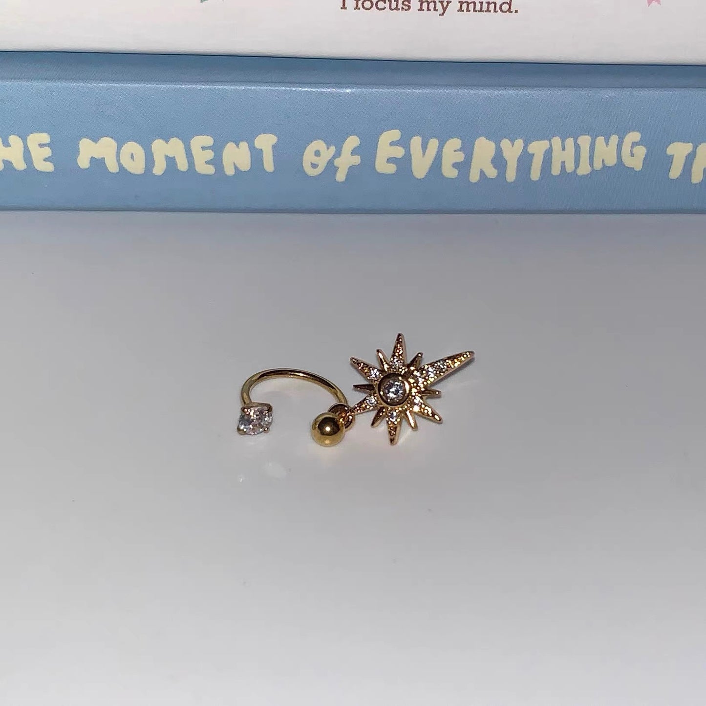 Gold North Star Crystal Earring