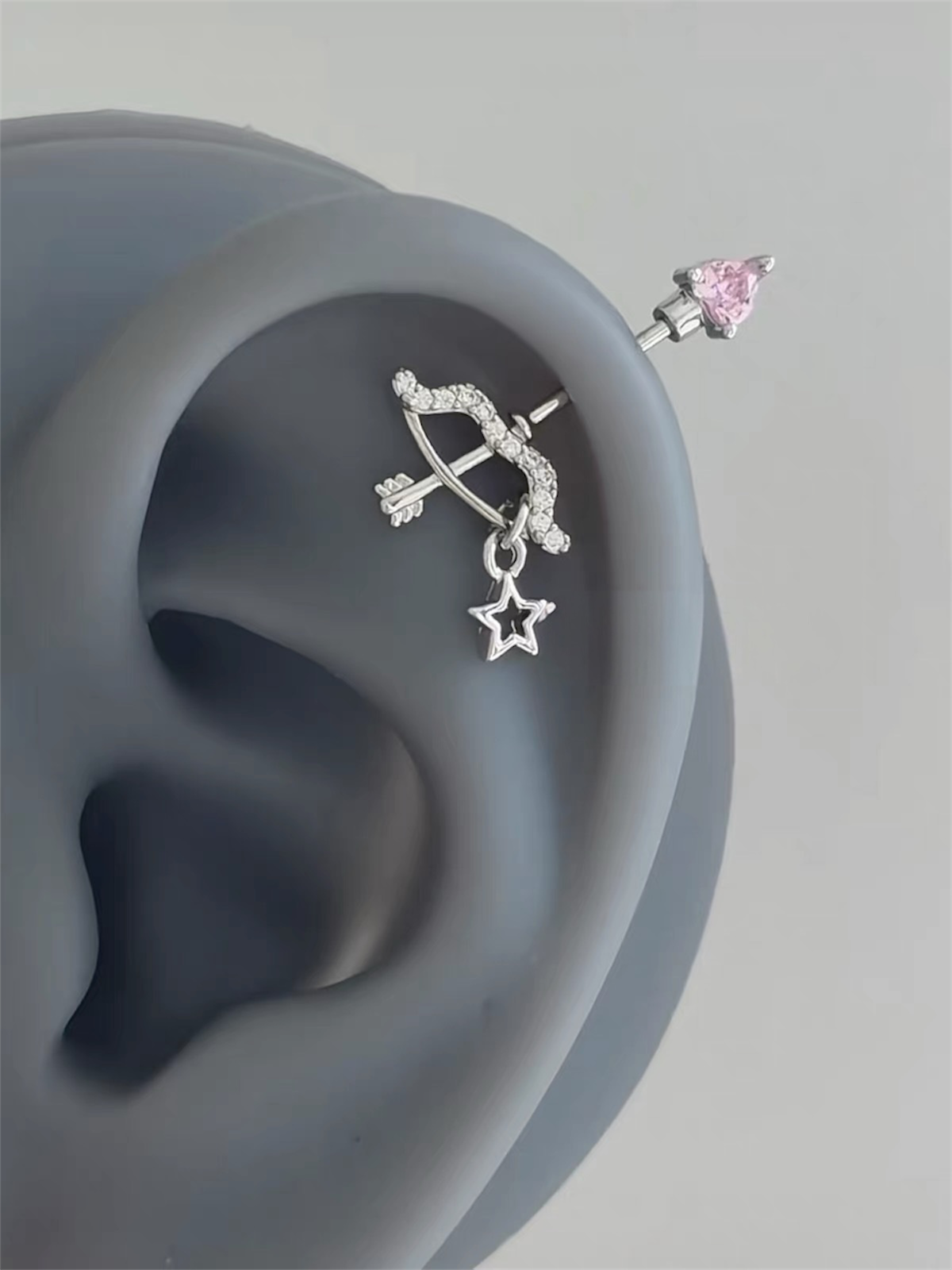 Crystal Arrow & Star Charm Earring