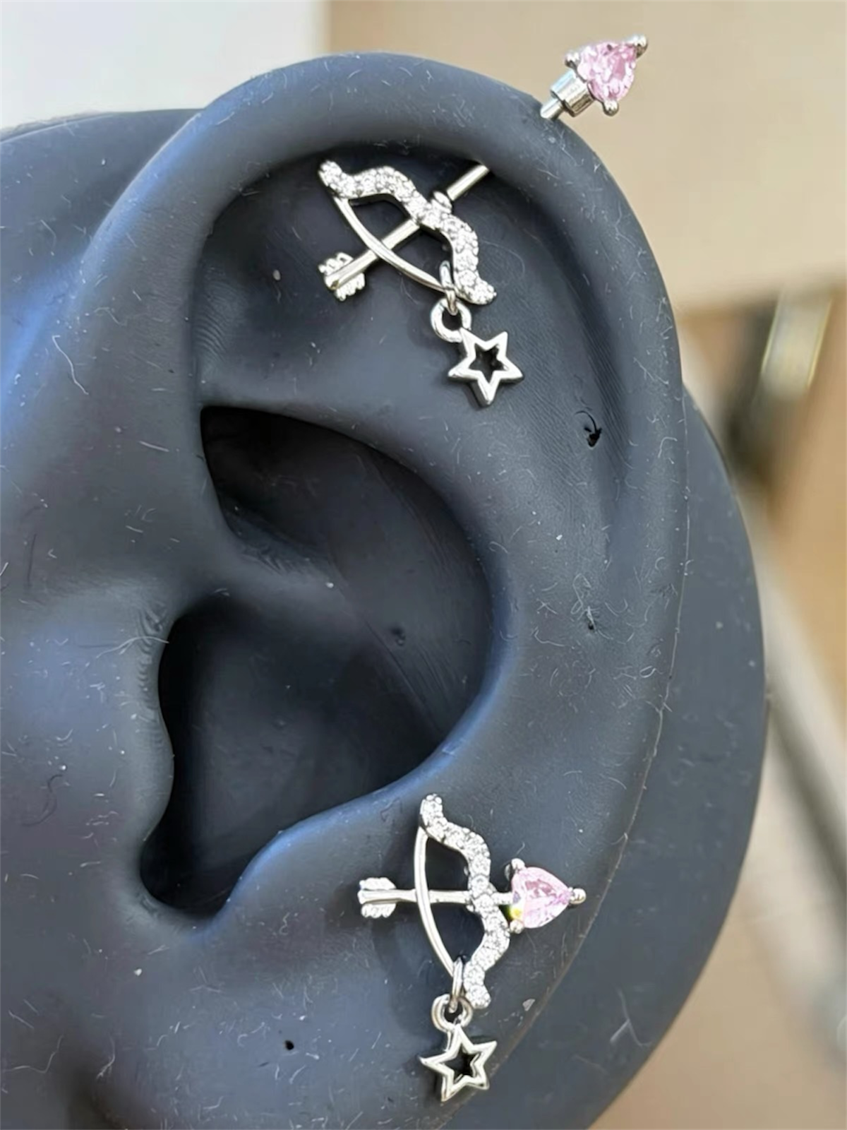 Crystal Arrow & Star Charm Earring