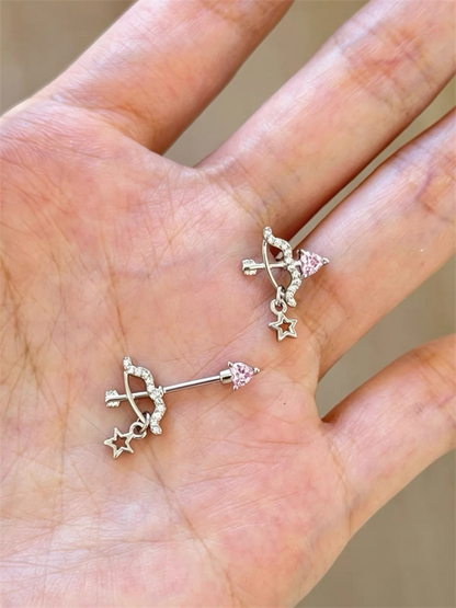 Crystal Arrow & Star Charm Earring