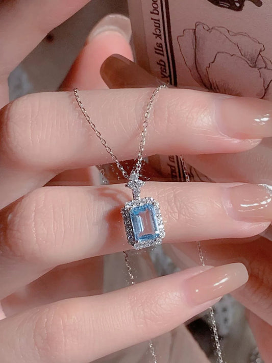 Blue Beloved Halo Necklace