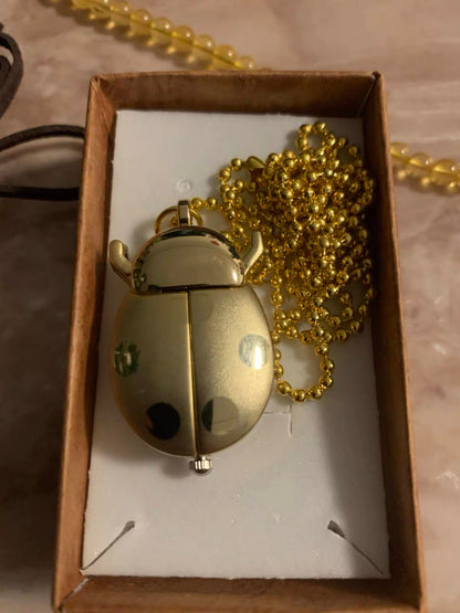The Secret Wing Ladybug Clock Necklace
