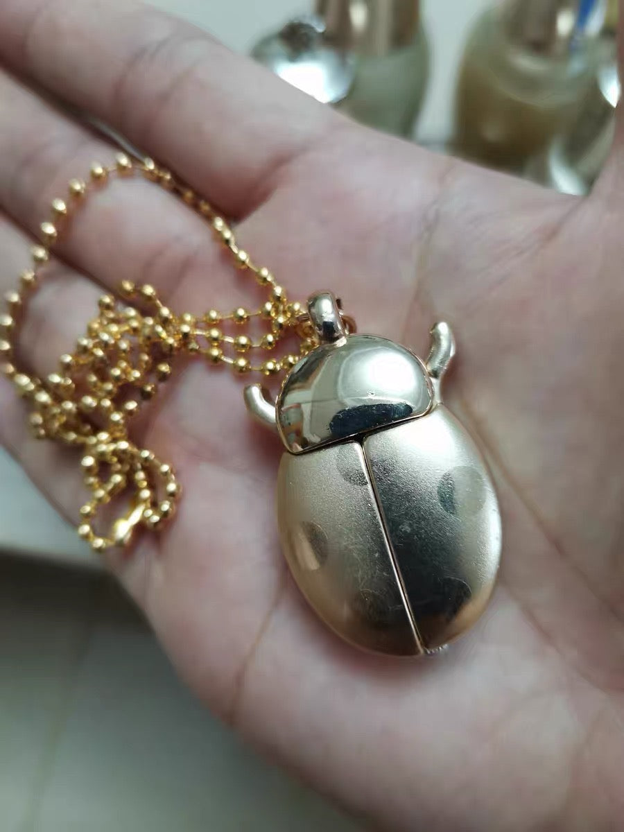 The Secret Wing Ladybug Clock Necklace