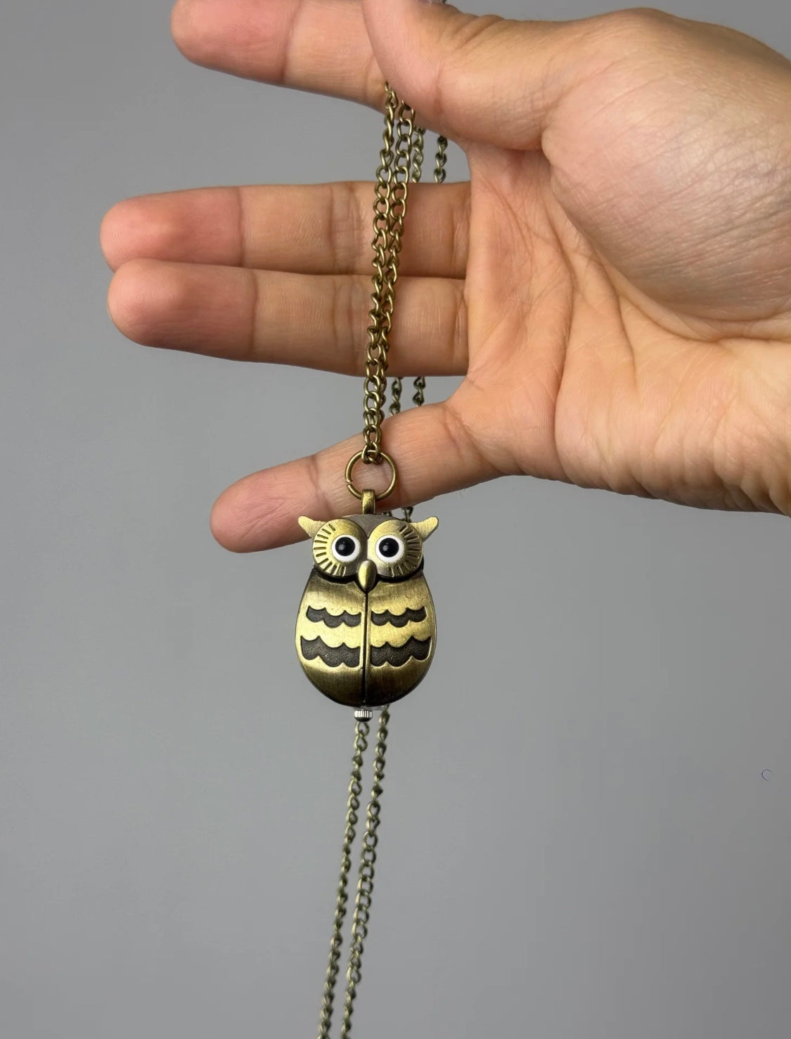 Owl Watcher Clock Necklace