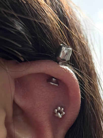 Silver Wine Cup Vertical Helix Earring