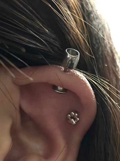 Silver Wine Cup Vertical Helix Earring