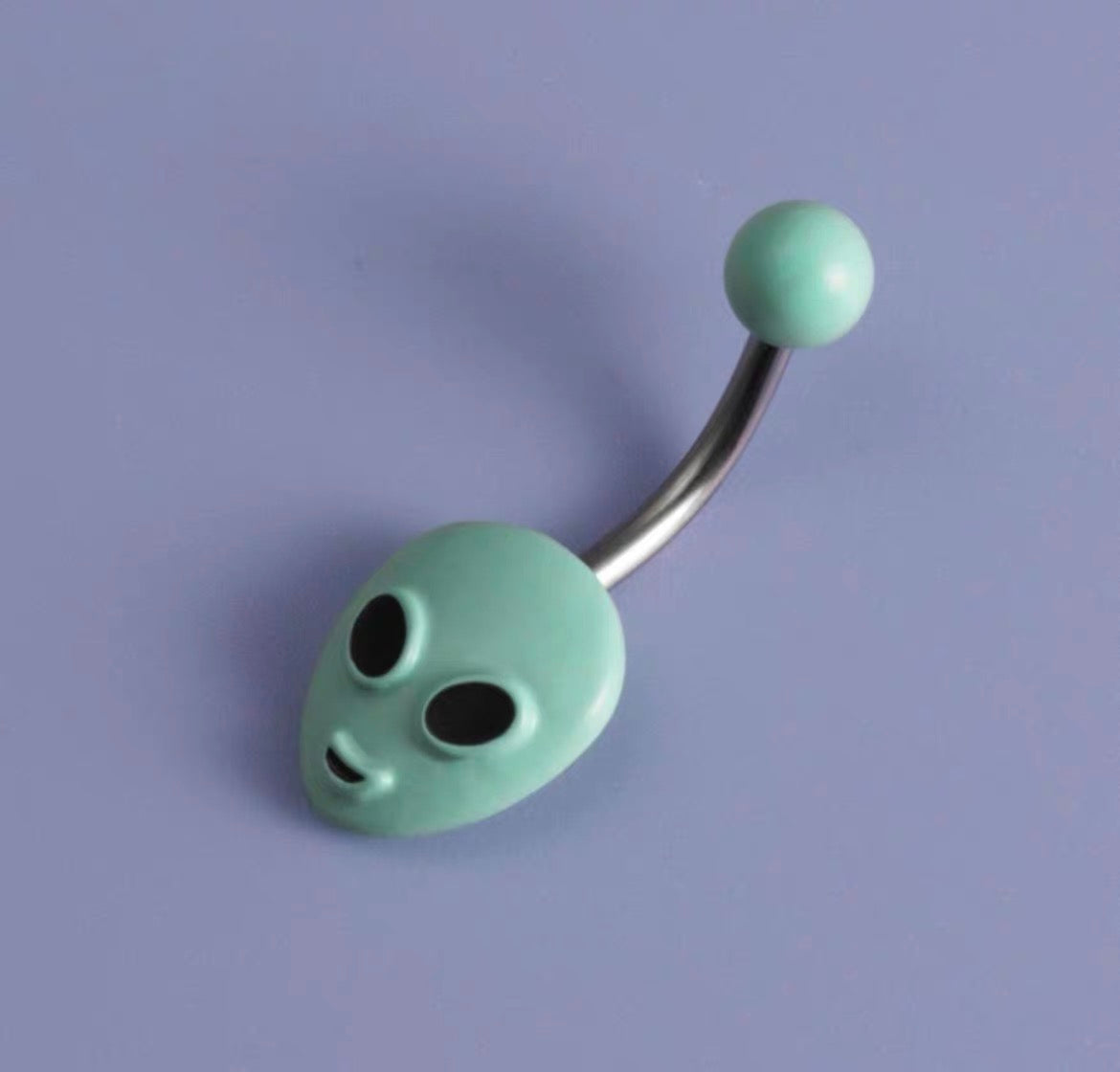 Space and Skull Belly Ring