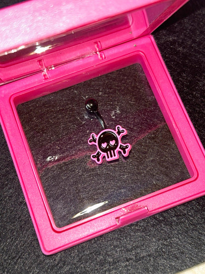Space and Skull Belly Ring