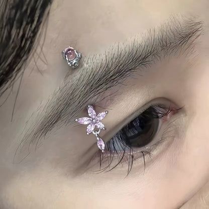 Pink Petal Brow Piercing Set