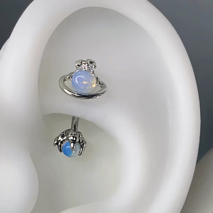 Moonstone Planet Rook Earring