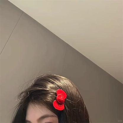 Glossy Red Bow Claw Clip
