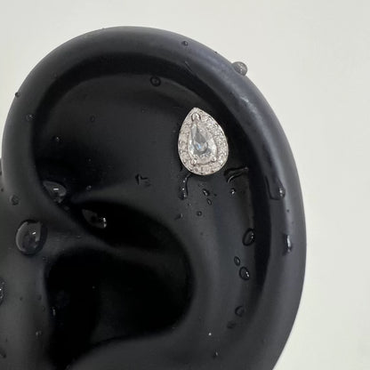 Elegant Silver Teardrop Studs