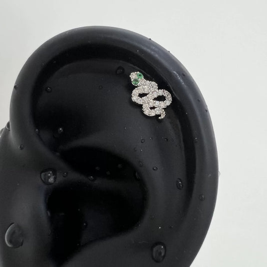 Silver Snake Dangle Earrings