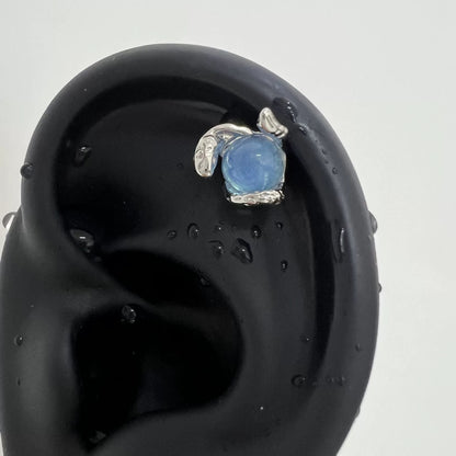 Silver Crystal Python Helix Earrings