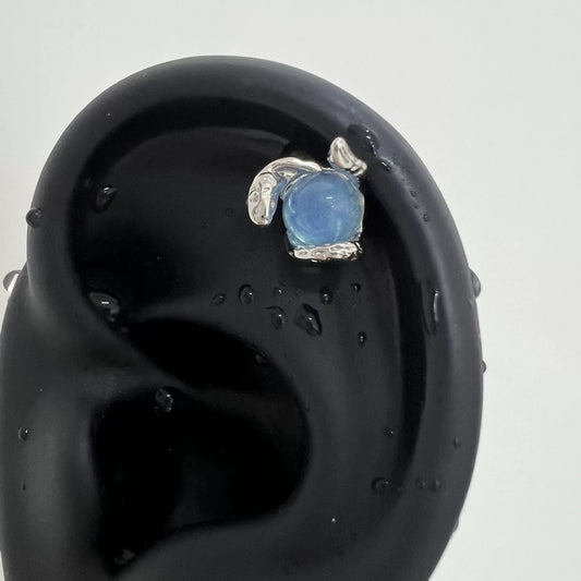 Silver Crystal Python Helix Earrings