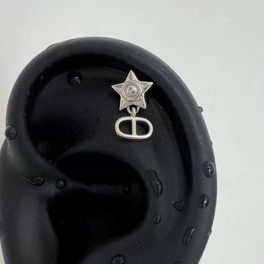 Silver Star Dangle Studs