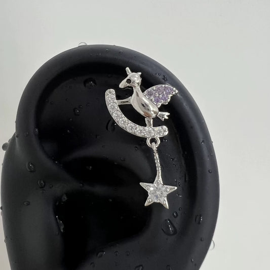 Purple Unicorn Moon Piercing