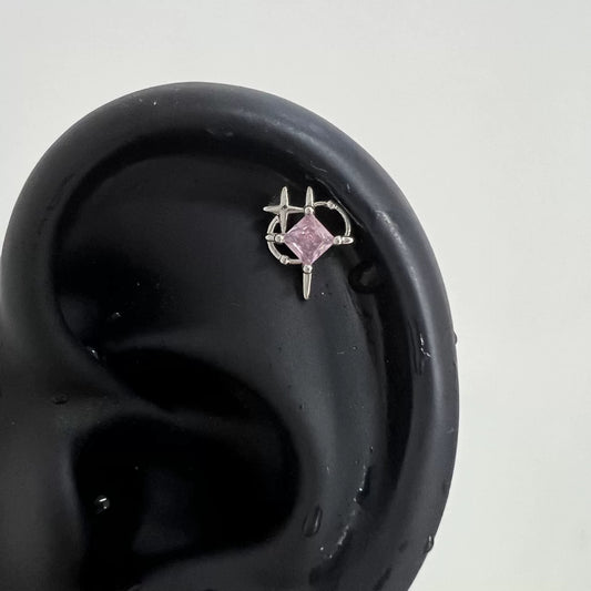 Pink Star Square Piercing