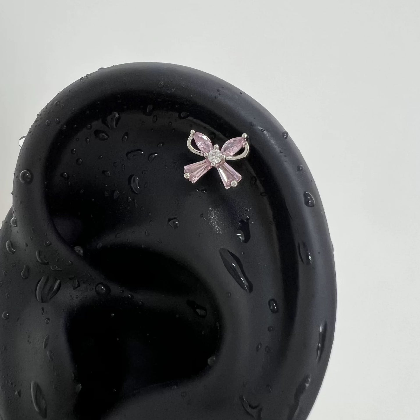 Pink Crystal Butterfly Piercing