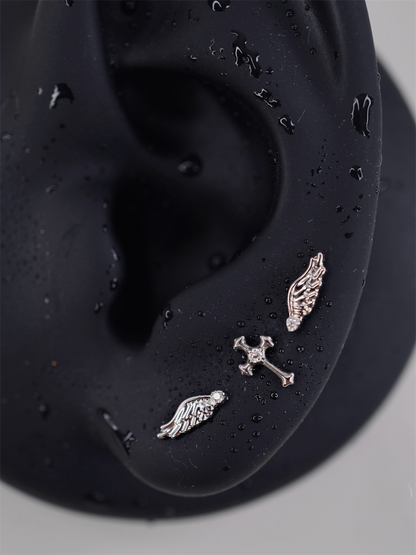 Dual Tone Marquise Stud Set