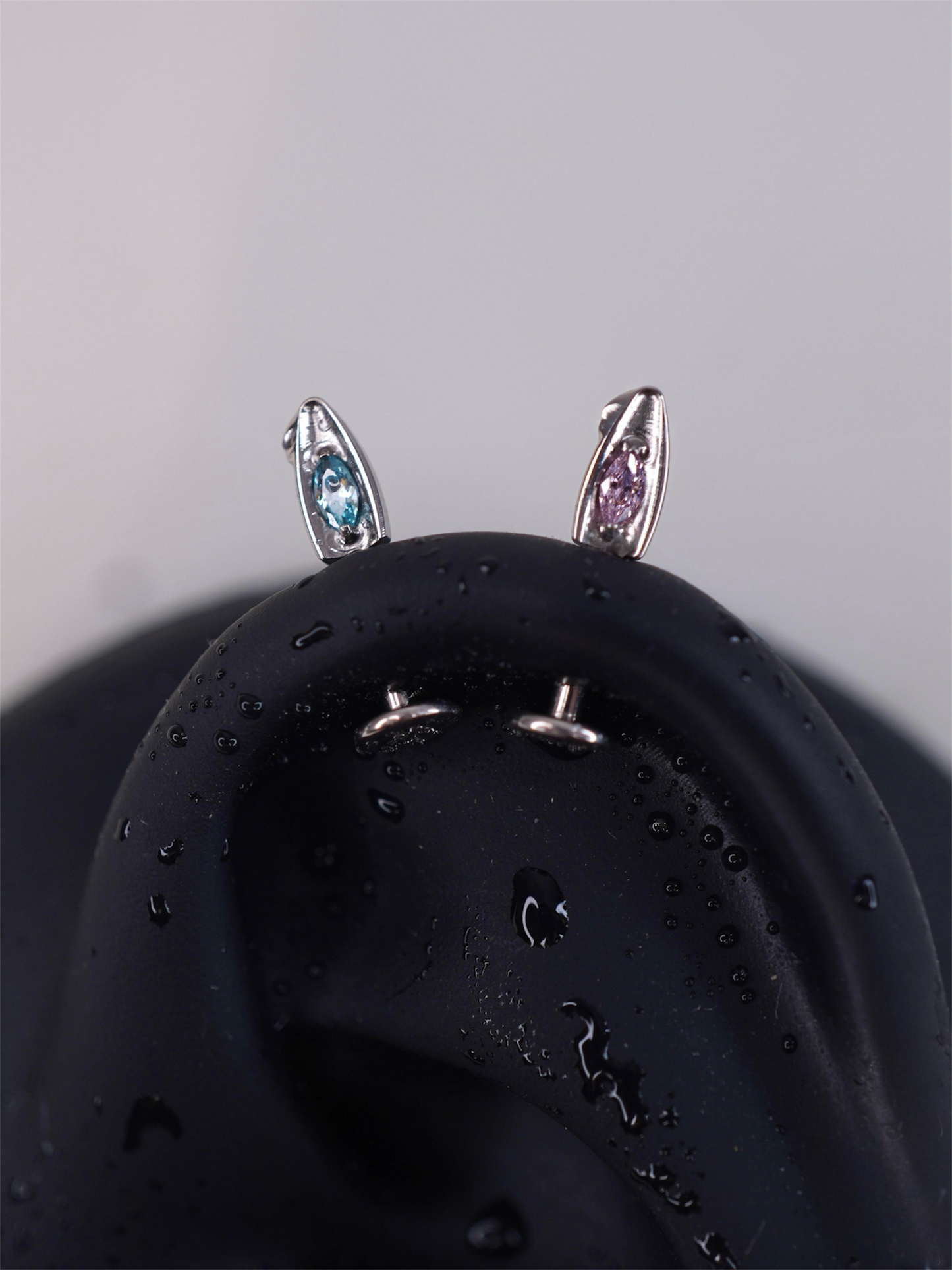 Dual Tone Marquise Stud Set