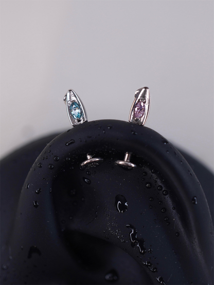 Dual Tone Marquise Stud Set