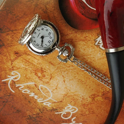 Heart-Peek Filigree Watch Necklace