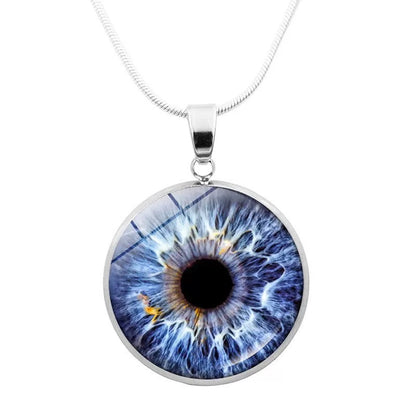Realistic Glass Iris Pendant Necklace
