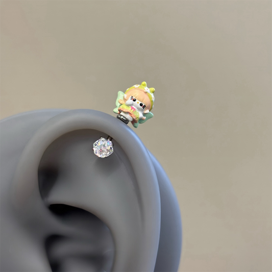 Fairy Kitty Vertical Helix Earrings