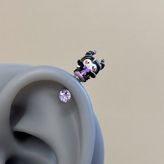 Ku romi Charm Vertical Helix Earrings