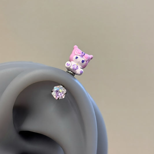 Pastel Ku romi Charm Vertical Helix Earrings
